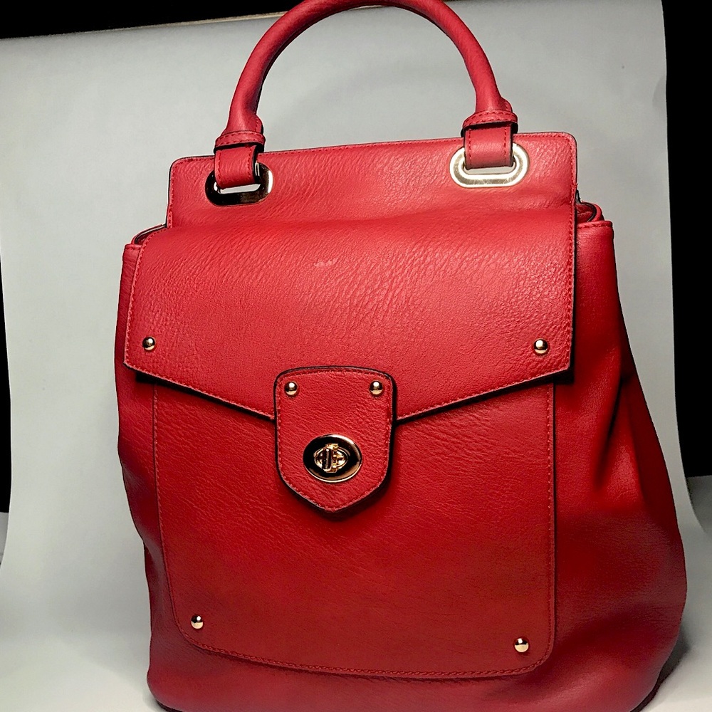 Red Isabelle Vegan Leather Backpack 🎒